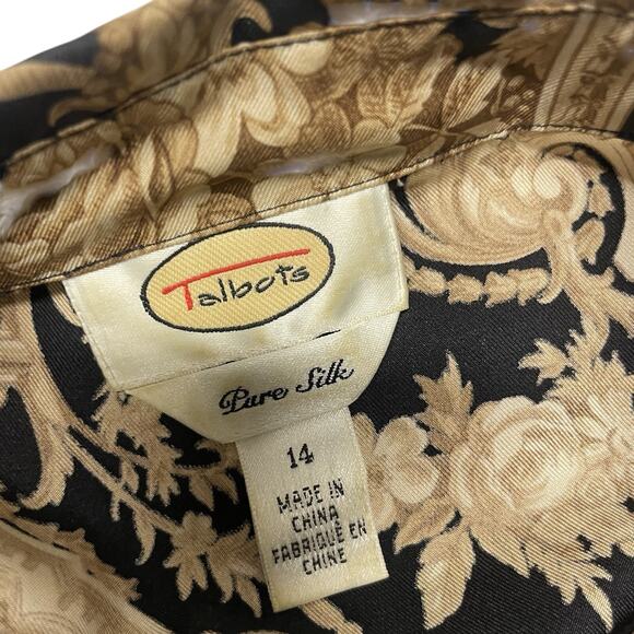 Vintage Talbots Blouse Women's 14 100% Silk Button Down - Picture 5 of 5